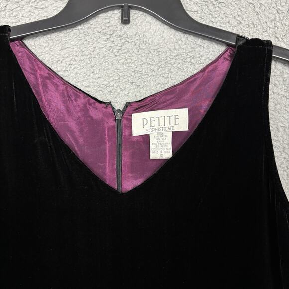 Sophisticate Sheath Velvet Dress Rayon Silk Blend Sheath Embellishments size 12 - Picture 2 of 13